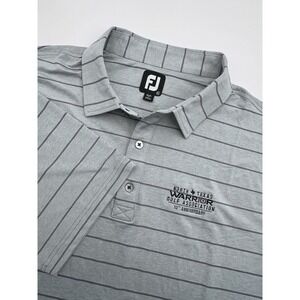 FootJoy Polo Shirt XL Black Gray Striped Golf FJ Performance Stretch Mens‎